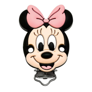 x3 Clip attache tétine minnie rose clair en silicone