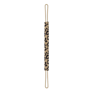 Attache tétine en silicone imprimé léopard beige