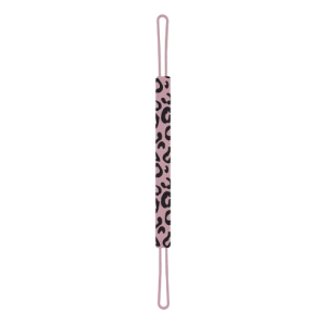 Attache tétine en silicone imprimé léopard rose