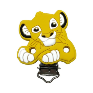 x3 Clip attache tétine simba jaune en silicone