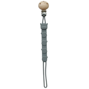 Attache tétine vache en silicone gris