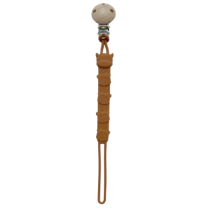 Attache tétine vache en silicone brun