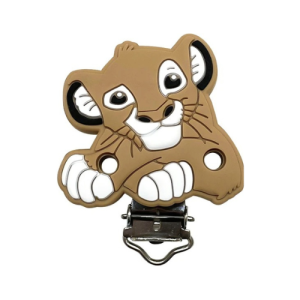 x3 Clip attache tétine simba brun en silicone