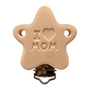 x3 Clip attache tétine étoile en silicone moutarde