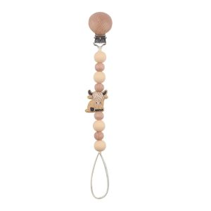 Attache tétine vache en silicone beige