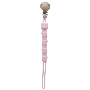 Attache tétine vache en silicone rose