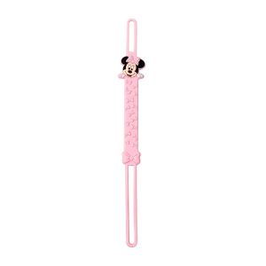 Attache tétine mickey en silicone rose clair