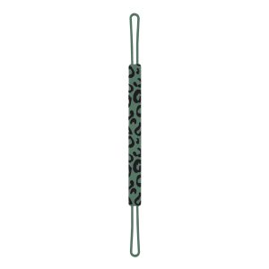 Attache tétine en silicone imprimé léopard vert foncé